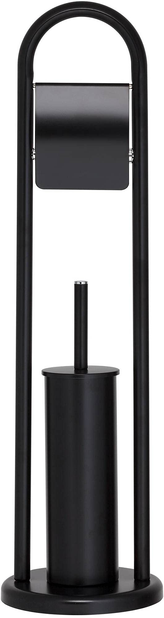 Sealskin Acero Toilet Butler, Metal, Black, 19 x 70.5 x 19 cm