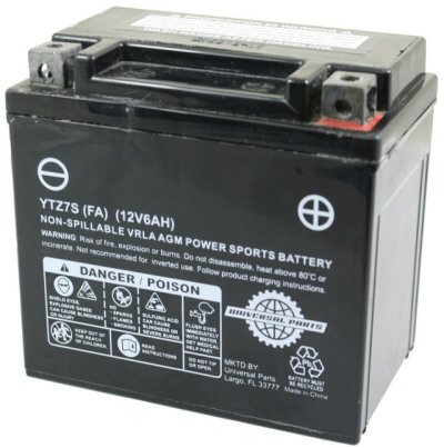Universal Parts 104-50 YTZ7S Factory Activated 12V 6AH Battery
