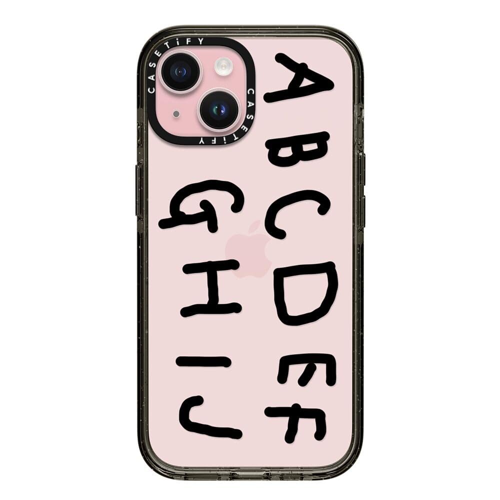 CASETiFY インパクト iPhone 15 ケース [MIL規格準拠 (4x MIL-STD-810G) / 2.5mからの落下試験をクリア ] - Inap Alphabet Black - クリア ブラック