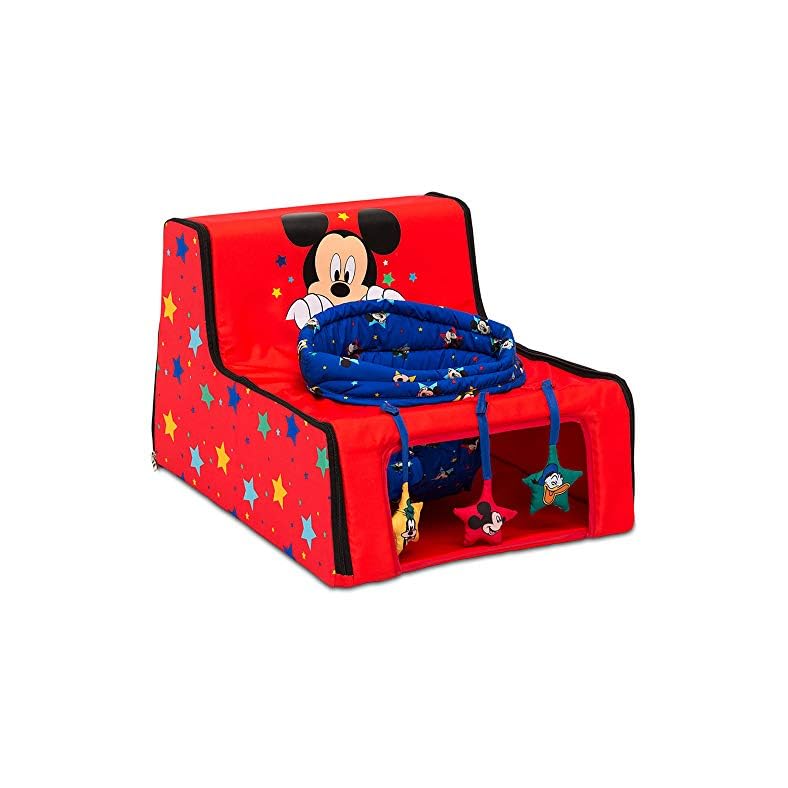 Disney Mickey Mouse Sit N Play Portable Activity Seat for Babies by Delta Children – Floor Seat for Infants, 17.5x21x14…