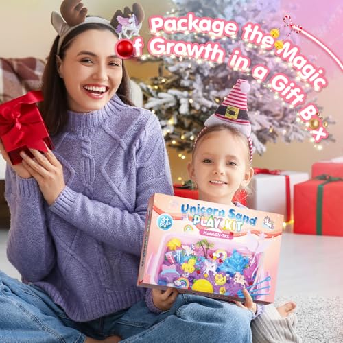 snookids Sand Magica, Unicorn Sand Toy Set, with Natural Beeswax 690g, 24 Sand Molds, 3 Unicorns, Sand Shell with Lid, Sensory Toy Children 3 4 5 6 7 8 9+ Years Old