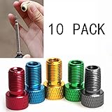 Partstock(TM) 10-Pack Multi-Color Aluminum alloy Converter Presta to Schrader Bicycle Bike Valve Adaptor Tube Pump Tools Air Compressor Adapter Tools.(Color send random)