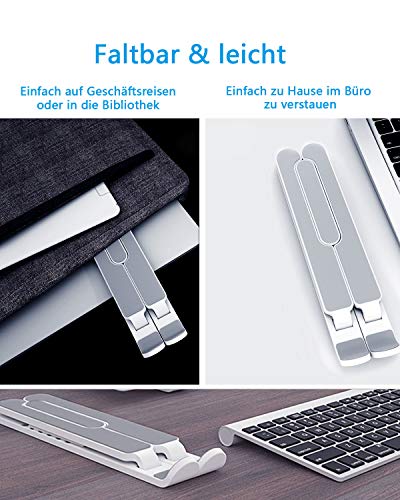 aifulo Laptop Ständer Höhenverstellbar, Notebook Ständer Tragbarer，Laptop ständer faltbar rutschfest und Kratzfest Kompatibel mit 11-15.6 Zoll Laptop