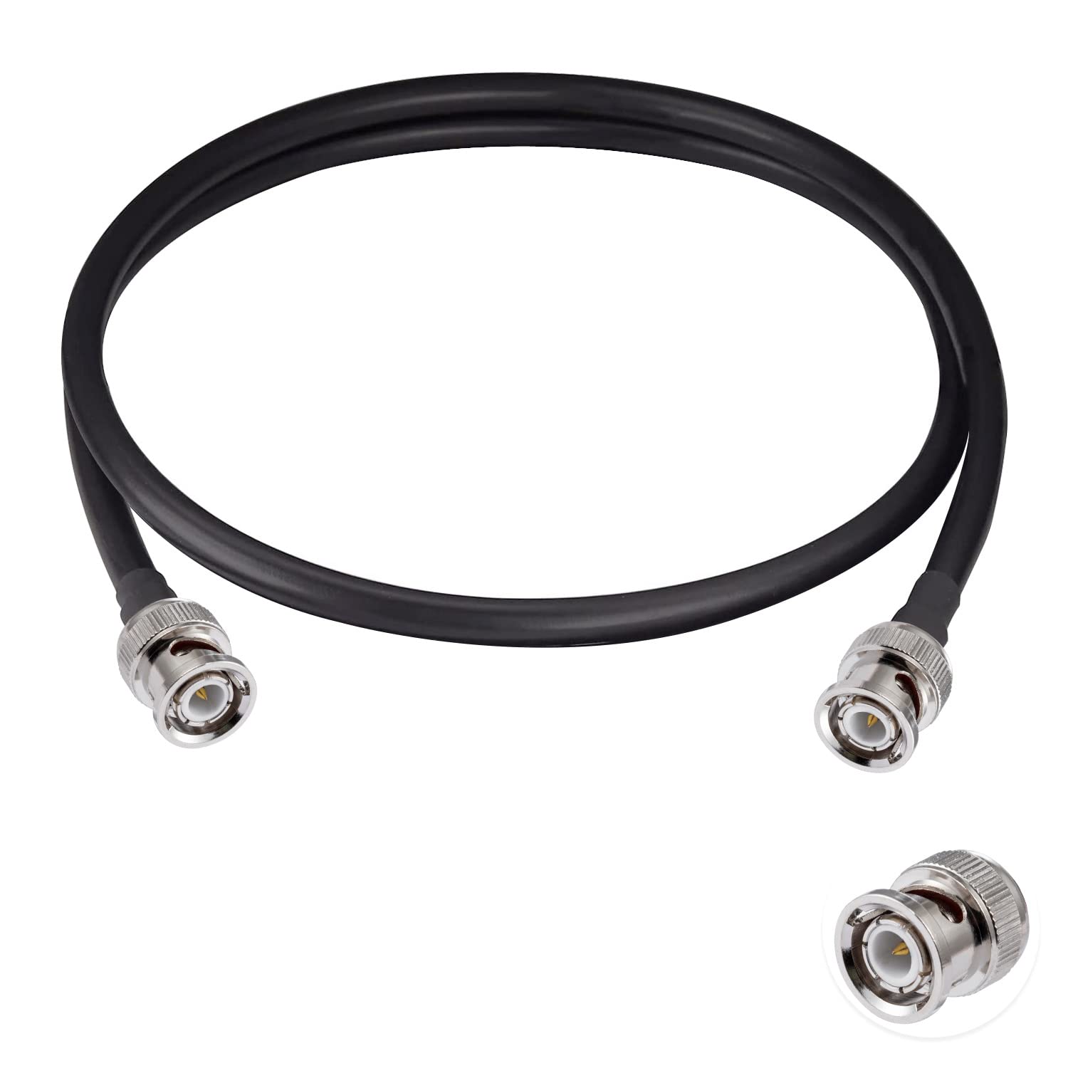 Vecys BNC Male to BNC Male Cable 50ohm RG58 RF Coaxial Pigtail Jumper Cable 3ft/1m for RF Antennas Ham Radio Handheld
