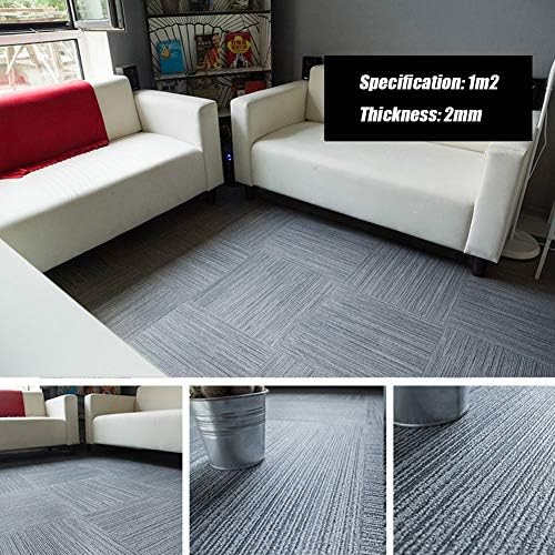 Self Adhesive Floor Tiles Vinyl PVC Decorative Carpet Splicing Mat Office Entrance Hallway 1m2 Thickness 2mm, 23 Colors (Color : R, Size : 100x100cm)