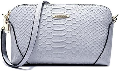 Bagtopia Women's Fashion Small Faux Leather Handbags Casual Crocodile Print Cross-body Shoulder Bag Purse£¨Grey)