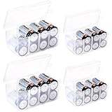 GlossyEnd Set of 4 - Two C and Two D Battery Storage Box, Battery Storage Case, Battery Holder Clear (C - D)