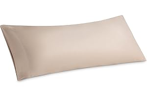 Bedsure Body Pillow Cover - Long Cooling Pillow Cases, 100% Rayon Derived from Bamboo, Soft & Breathable Body Pillowcase with Envelope Closure, Gifts for Women or Men, 1 Pack, Tan, 20x54 Inches
