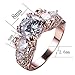 JunXin Top 10 KT Rose Gold Plated Ring,Women and Man Wedding Engagement Promise Rings,Three Stone rings to Show You Unlimited Beauty and Self confidence