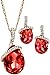 NEOGLORY Angle Rose Gold Teardrop Crystal Jewelry Set, Pendant Necklace, Earrings,18