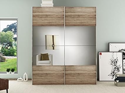 Deline Four You Sanremo Oak With Mirror Sliding Wardrobe Amazon