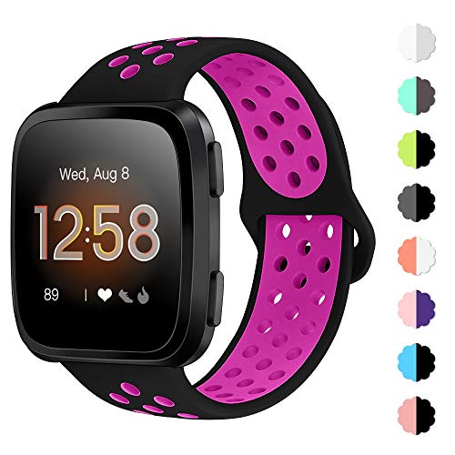 NANW Bands Compatible with Fitbit Versa/Versa 2/Versa Lite Small Large,  Soft Silicone Replacement Band for Ver