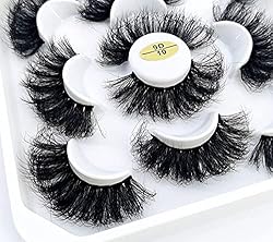 HBZGTLAD 5 Pairs 25mm 3D Mink False Eyelashes with
