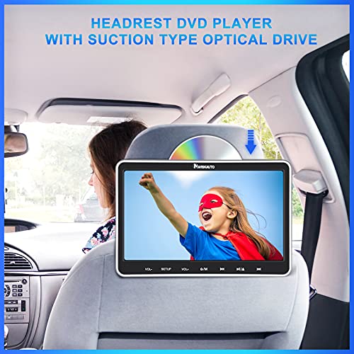 NAVISKAUTO 10.1" Headrest DVD Players with HDMI Input 2 Headphones