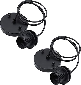 bluexp 2 pieza soporte de techo lampara e27 accesorios para lamparas de techo con cable accesorio bricolaje para iluminacion colgante vintage retro