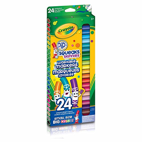 Crayola 24 Pip-Squeaks Skinnies Fine Line Washable Markers, School and Craft Supplies, Gift for Boys and Girls, Kids, Ages 3,4, 5, 6 and Up, Holiday Toys, Stocking Stuffers, Arts and Crafts