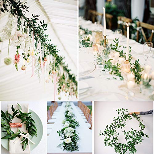 Artiflr Artificial Hanging Leaves Vines, 5.7 Ft Fake Willow Leaves Twigs Silk Plant Leaves Garland String in Green for Indoor/Outdoor Wedding Decor Party Supplies Greenery Crowns Wreath (Green-1) - Thumbnail 3