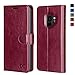 OCASE Samsung Galaxy S9 Case Leather Flip Wallet Case for Samsung Galaxy S9 Devices (Burgundy)