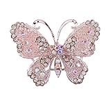 Tonsee Fashion Openwork Hollow Women Diamond Butterfly Brooch Corsage Jewelry