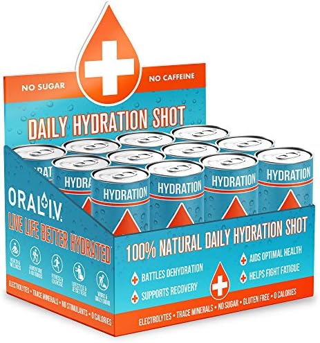 Oral IV 2 Ounce Daily Hydration Shot 12-Pack, Electrolytes, Trace Minerals, No Sugar, Battles Dehydration