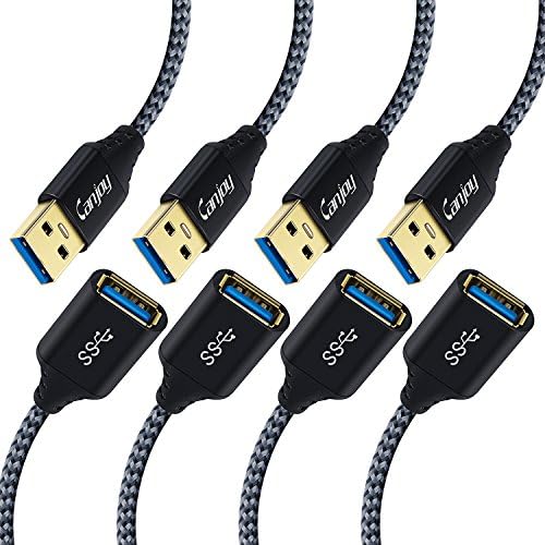 USB Extension Cable – Canjoy 4Pack 6ft USB 3.0 A Male to Female Extender Cord 5Gbps Data Transfer and Charging Cord-G