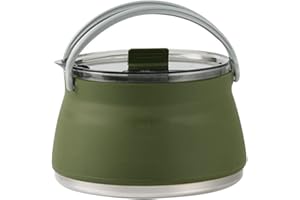Outdoor Boiling Kettle Portable Collapsible Camping Kettle Multi-functional Picnic Tea Kettle (Color : Dark Green)