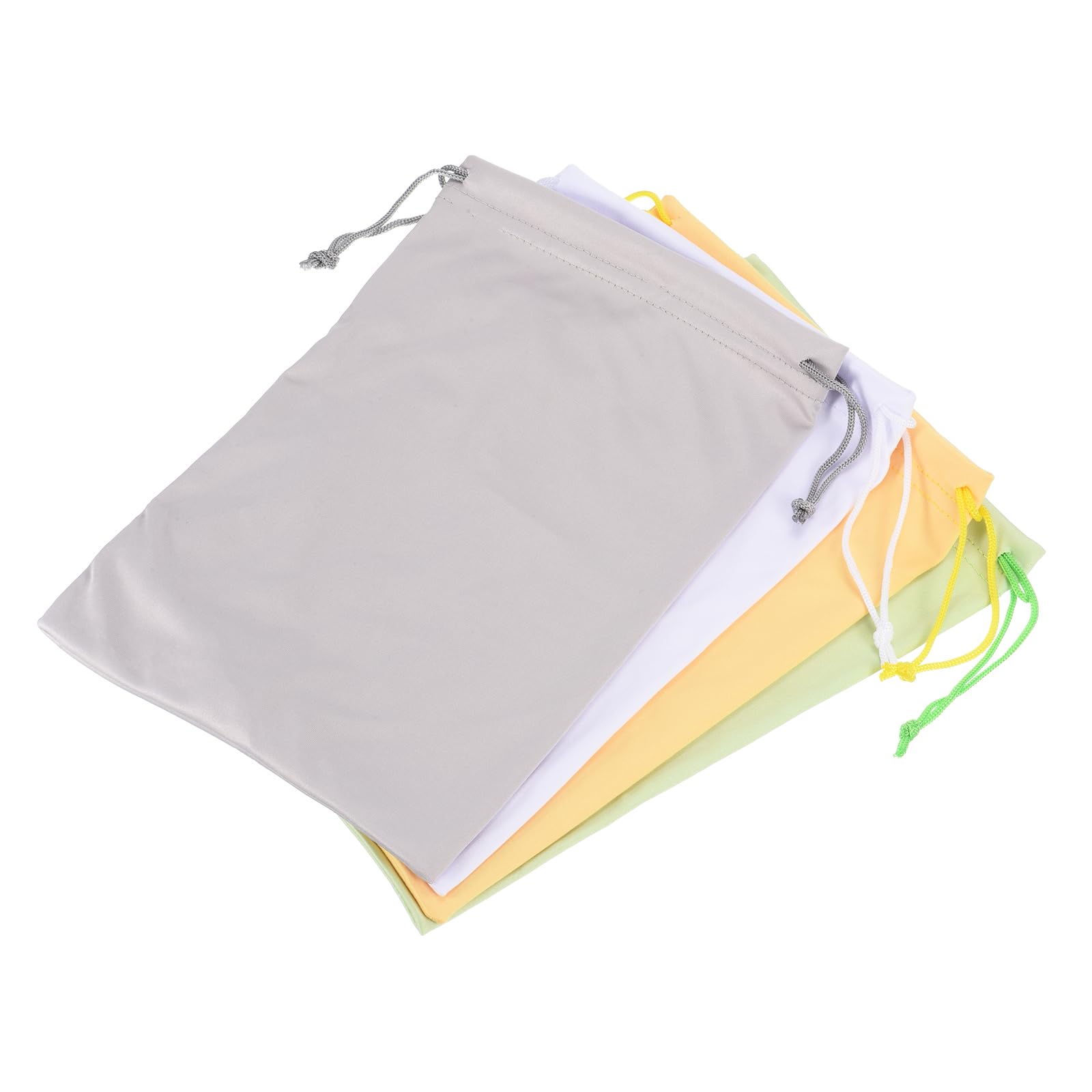 M METERXITY 4 Pack Ski Goggle Bag - Microfiber Snow Goggles Case Sleeve Drawstring Pouch Protection Bags, Apply to Goggles (7.1 x 10.6 Inch, Green/Yellow/White/Gray)