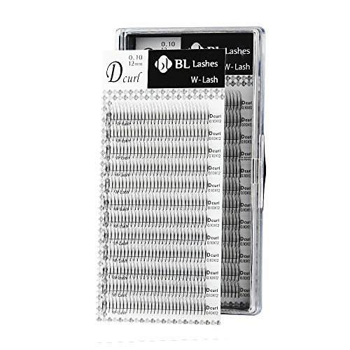 BL W Volume Lash For Eyelash Extension/Pre-Made Fans/Russian Volume/D Curl Thickness 0.10 (0.10X8mm)