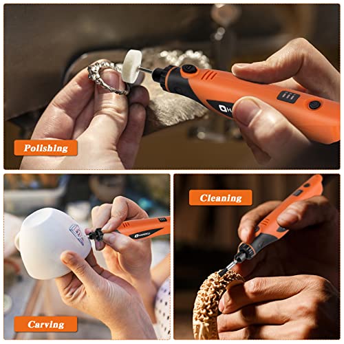 HARDELL 3.7V Cordless Rotary Tool, Mini Rotary Tool With 66pcs
