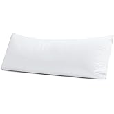 Body Pillow Cover Long Pillow Case,100% Egyptian Cotton Bed Pillow Protector with Zipper,400 Thread Count Cooling Full Body Pillowcase for Adults 20x54 Inches (1 Pack,White)