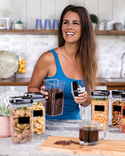 Airtight Food Storage Containers for Pantry Organization - by Simply Gourmet. 6-Piece Large 1.2L Kitchen Storage Containers. Air Tight Containers for Food Storage. BPA Free with FREE Labels & Marker