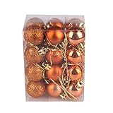 Hot Sale!! Christmas Tree Decor Ball,Lelili Fantastic 24Pcs Xmas Hanging Decor Ball Home Party Tree Ornament Decor (30mm, Orange)