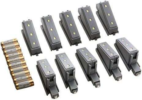 KEA ABS Plastic Hinge Mount 10 Piece LED Light, Door Switch (Grey)