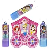 Disney DP3159SA Princess 3Pk Lip Balm & Shaped Tin On Card, Multicolor