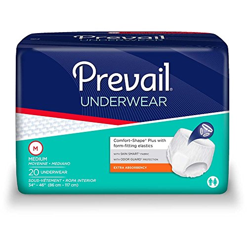 Prevail Extra Adult Underwear Diaper, Medium, Moderate Absorbency, PV-512 - Pack of 20