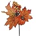 Factory Direct Craft Group of 6 Colorful Fall Leaf and Pumpkin Floral Embellishing Picks