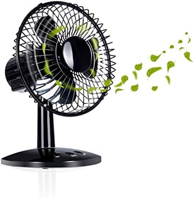 MAXAH Mini USB Table Desk Personal Fan Metal Design Quiet Operation 2 Speed Settings for Office and Class Black