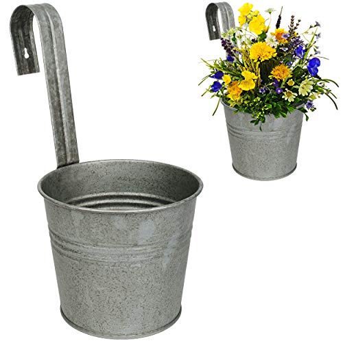 alles-meine.de GmbH 5 Stück Hänge - Blumentöpfe/Hängetöpfe/Pflanzschale - Metall - Ø 17 cm - metallic grau/anthrazit… – Bild 5