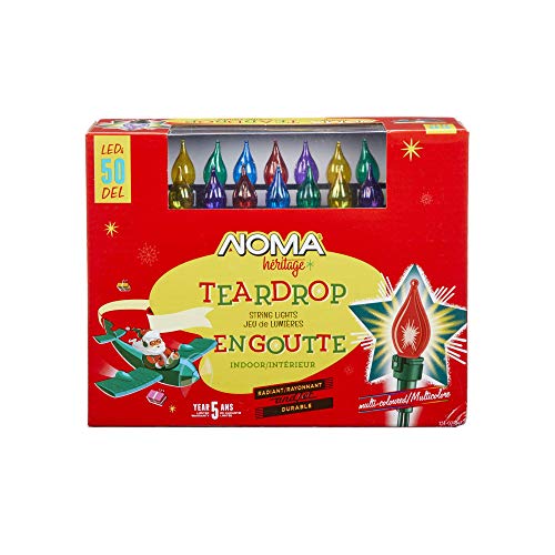 NOMA Heritage LED C3 Novelty Teardrop Christmas Lights 50 MultiColor