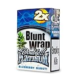 DOUBLE!! PLATINUM CIGAR WRAPS 2 PER PACK BLUEBERRY FLAVOR PACK OF 25