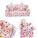 Mini Furniture Flower Sofa Couch +2 Cushions Kit Set For Barbie Doll House Accessories Kids Toy Gift