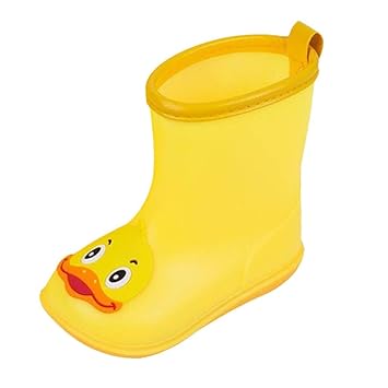 BBring Kinder Gummistiefel, Infant Baby Cartoon Ente Gummi Wasserdichte Warme Stiefel Regen Schuhe