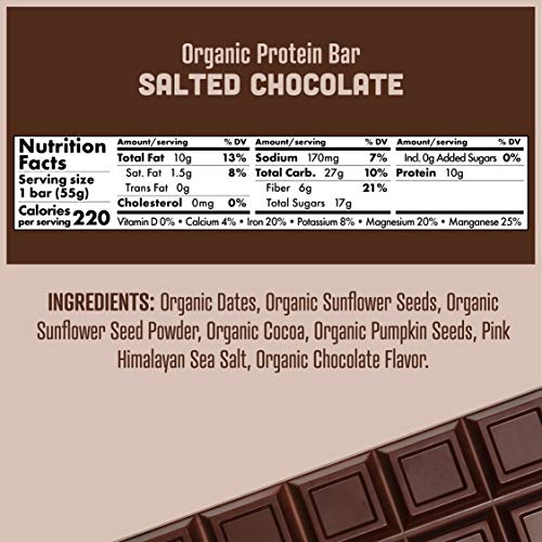 SKOUT Organic PlantBased Protein Bars Salted Chocolate (12 Pack) 10g