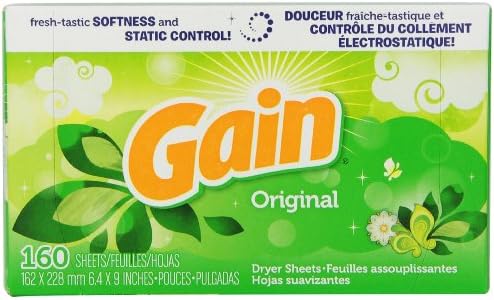 Gain With Freshlock Original Dryer Sheets 160 Count (Pack of 6)