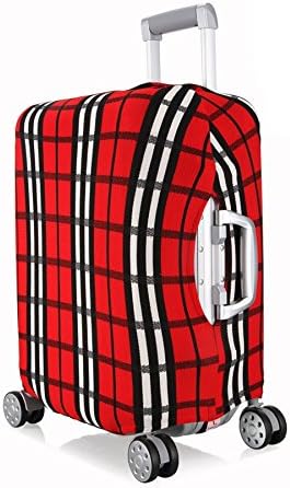 OneBelief Luggage Cover, Washable Foldable, Suitcase Protector Size Fits 18-28 Inch (S(18"-20"), #4 (Grid Stripe))