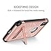 iPhone XS Case iPhone X Case Kickstand GUAGUA Girls Women Glitter Bling Slim Fit Hybrid Hard PC Cover with Shinny Faux Leather Shockproof Protective Cases for iPhone X/XS,Rose Gold