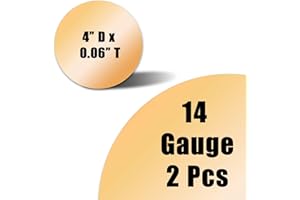 MTJSWXSY 2PCS Brass Round Plate,0.06" Thickness x 4" Diameter,14 Gauge Round Brass Metal Sheet for Crafts,DIY, Jewelry, Electrical, Repair, Industrial