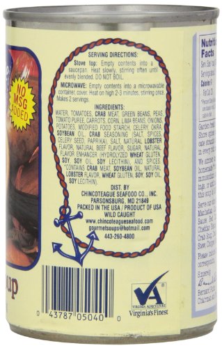 Chincoteague Seafood Vegetable Red Crab Soup, 15-Ounce Cans (Pack of 12)
