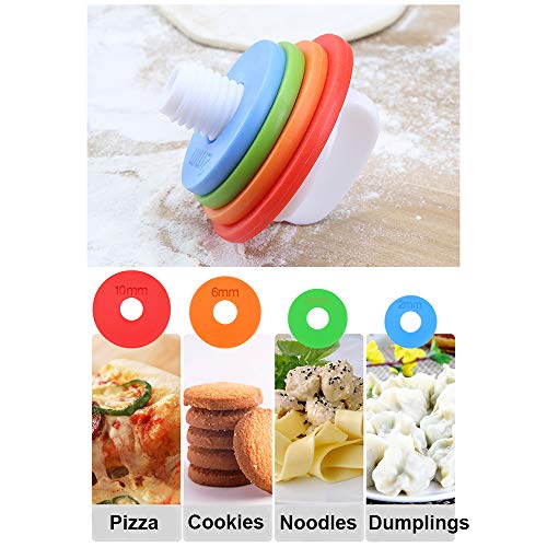 Rolling Pin, Adjustable Stainless Steel Heavy Duty 17Inch Dough Roller Pins with 4 Removable Rings for Baking Cookie Fondant Dough Pastry Pizza Pie