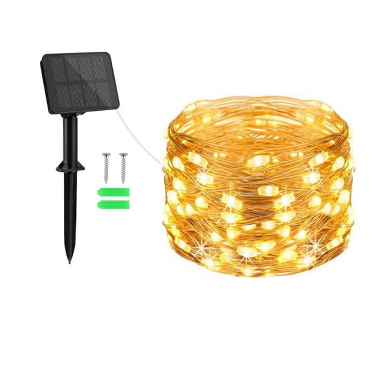 Gcstnn Solar Lights Outdoor Garden, 5M 50 LED Solar Fairy Lights Copper Wire 8 Modes Waterproof String Lights for Yard,Christmas Tree,Garden,Bedroom,Gate Indoor/Outside Decorations(Warm White)